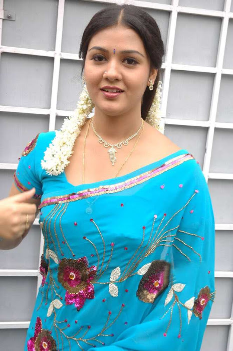 tollywood jyothi krishna in blue saree glamour  images